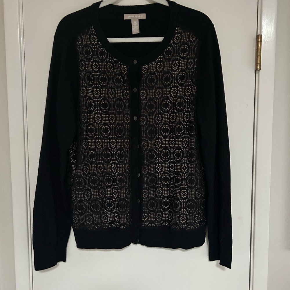 Banana Republic Black Crochet Cardigan
